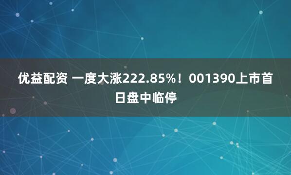 优益配资 一度大涨222.85%！001390上市首日盘中临停